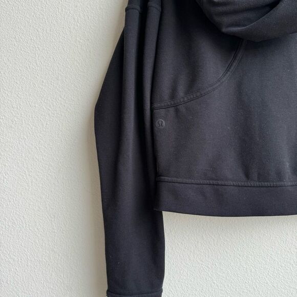 Lululemon Next Move Cropped Full Zip Jacket Black Stretch French Terry Size 4 - Picture 5 of 6
